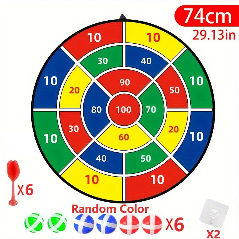 73.66cm Large Dart board for Kids with Sticky Balls Indoor Outdoor Fun Family Party Game