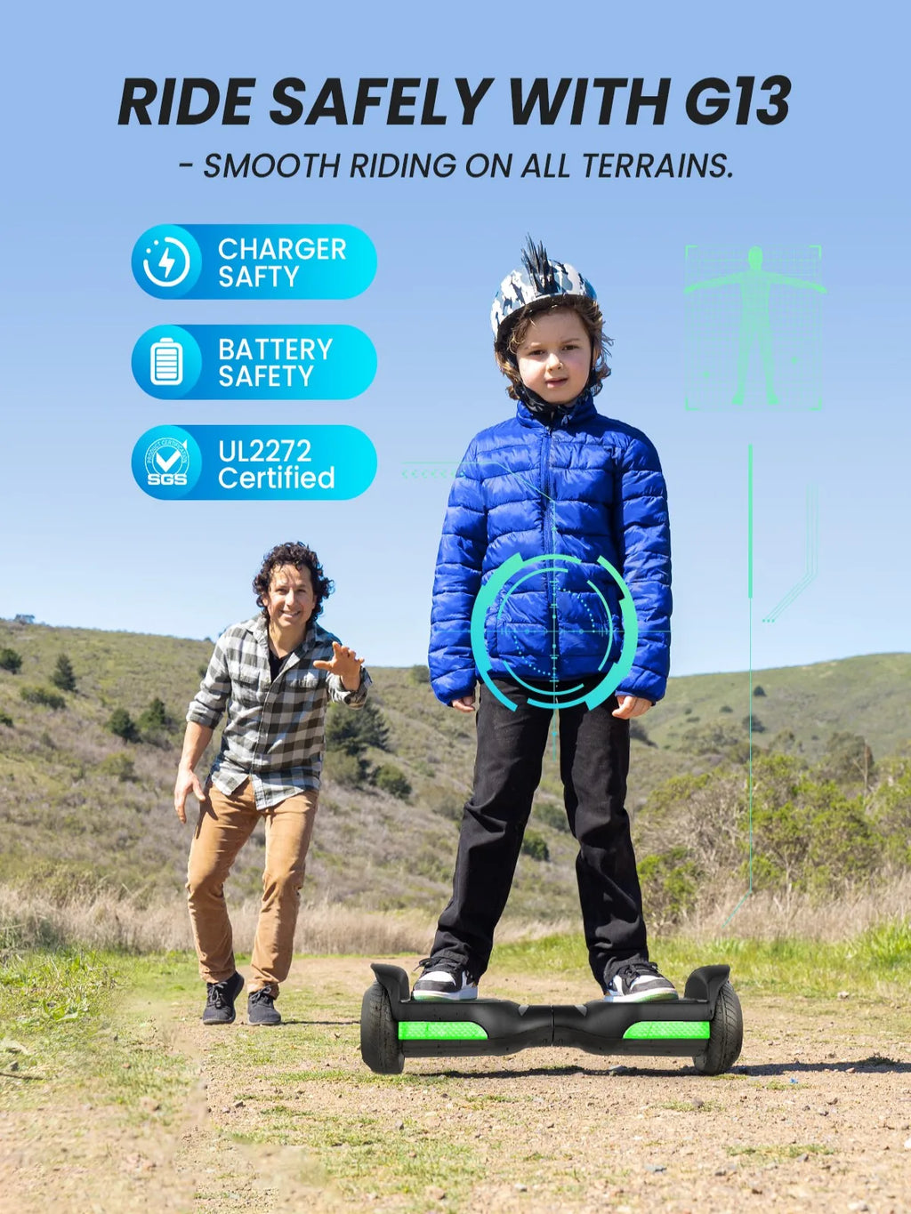 GYROSHOES Kids Hoverboard 6.5'' All Terrain UL 2272 Certified, Self Balancing Scooter