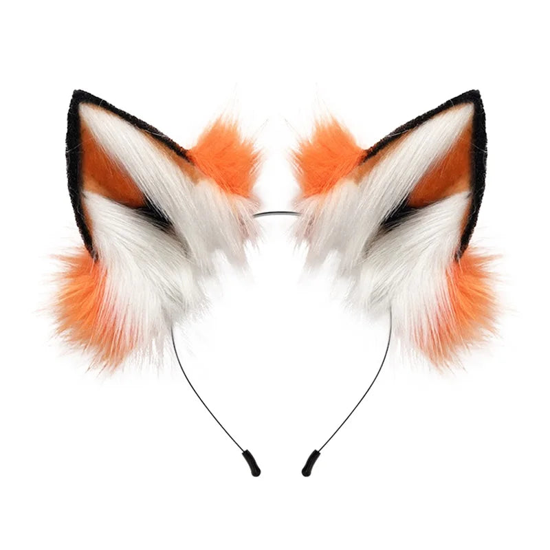 Furry Animal Cat Fox Ear Hair Hoops Adjustable Halloween