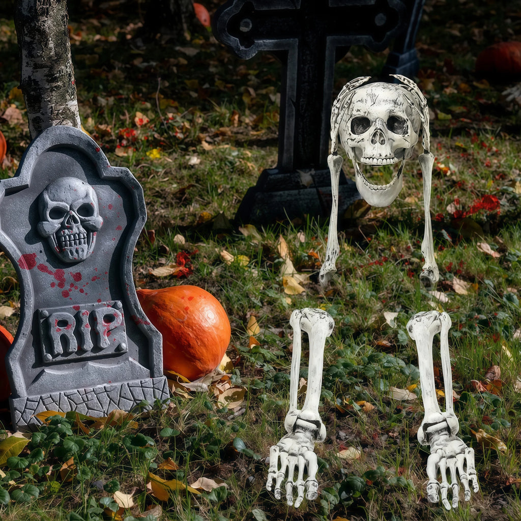 Halloween Skeleton Stake Decorations, Realistic Skeleton Arm Leg Bones