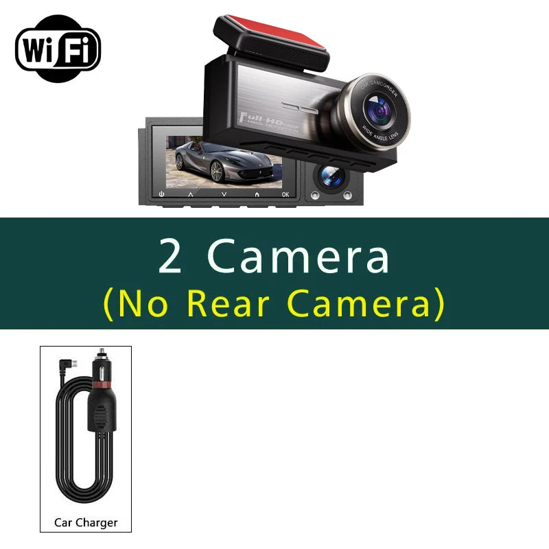 3 Channel WIFI Dash Cam 1080P Car Dvr Interior Vehicle Three Way Camera Mini DVRs