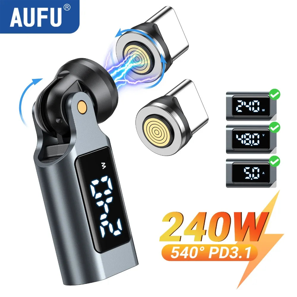AUFU 9Pin Digital Display Magnetic OTG Adapter