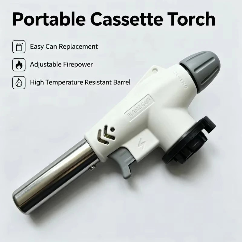 Torch Cooking AutoIgnition Butane Gas Welding-Burner Welding Gas Burner Flame Gas Torch Flame Gun Blow for BBQ Camping Cooking