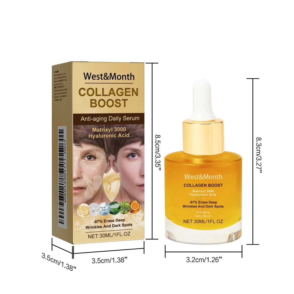 Collagen Face Serum Hydrating Tightening Smoothing Nourishing Brightening Face Skin Fade Fine Lines Anti-Aging Face Essence