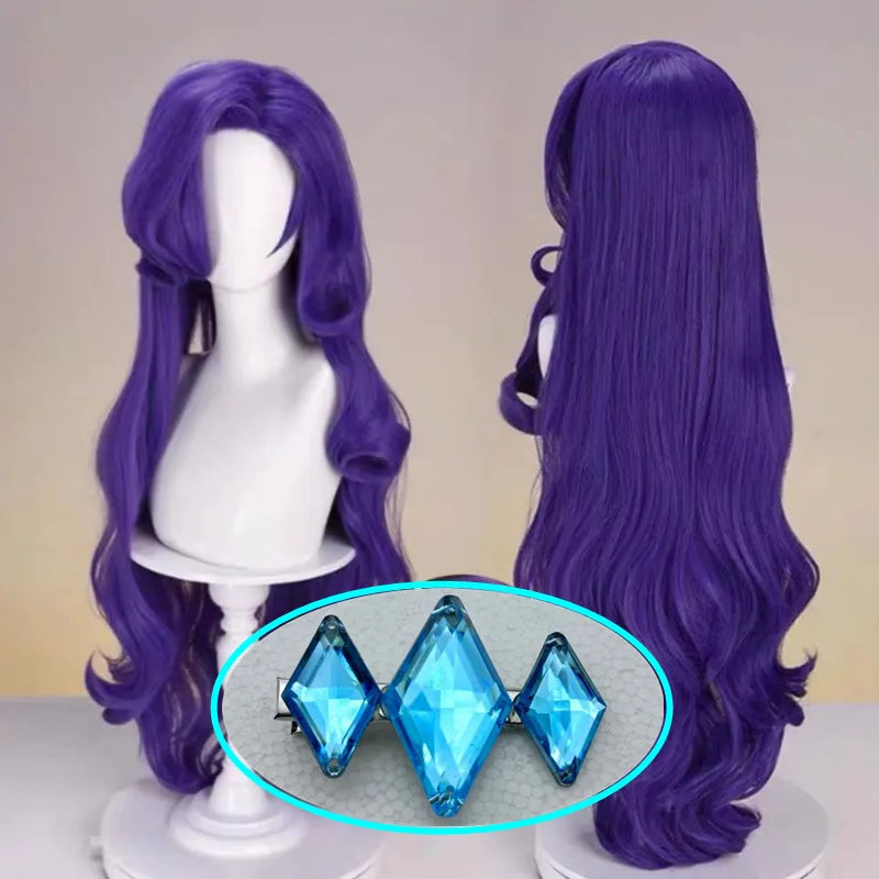 Anime Pony Rarity Cosplay Wig Long Purple Wavy Heat Resistant
