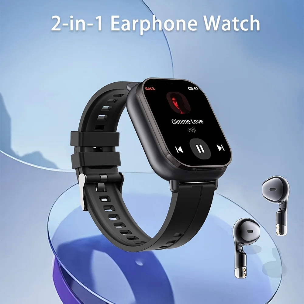 2-In-1 Smart Watch with Earbuds, HD Displa Compatible with Android And Iphone