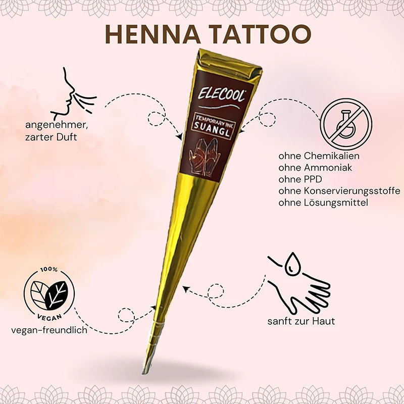 Indian Henna Brown Tattoo Paste Temporary Henna Cones for Tattoo Body Art Sticker Special Body Art Paint Red Black Henna