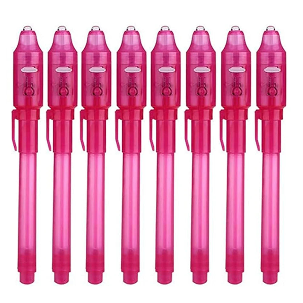 4-12pcs Invisible Ink Pen Spy Pen with UV Light Magic Marker