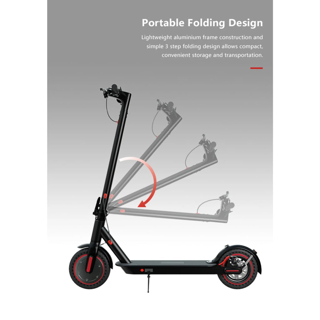 T1 Foldable Electric Scooter for Adults, 350W Brushless Motor, 36V 10.4Ah Lithium Battery