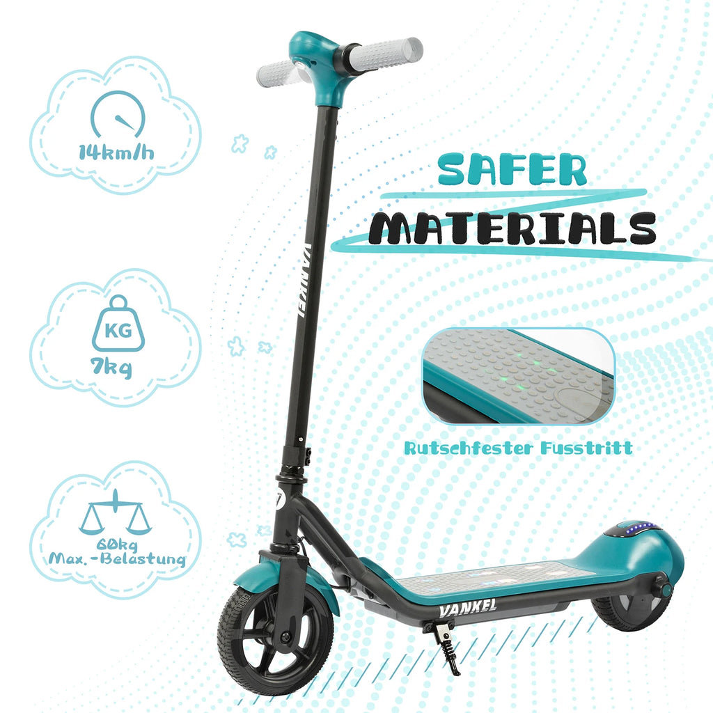 Sinaopus 110W Kids Electric Scooter 6.5 Inch, Foldable Scooter with Bluetooth Music, LED Lights, 14km/h Riding Speed E-Scooter,Safe & Fun Ride for Children