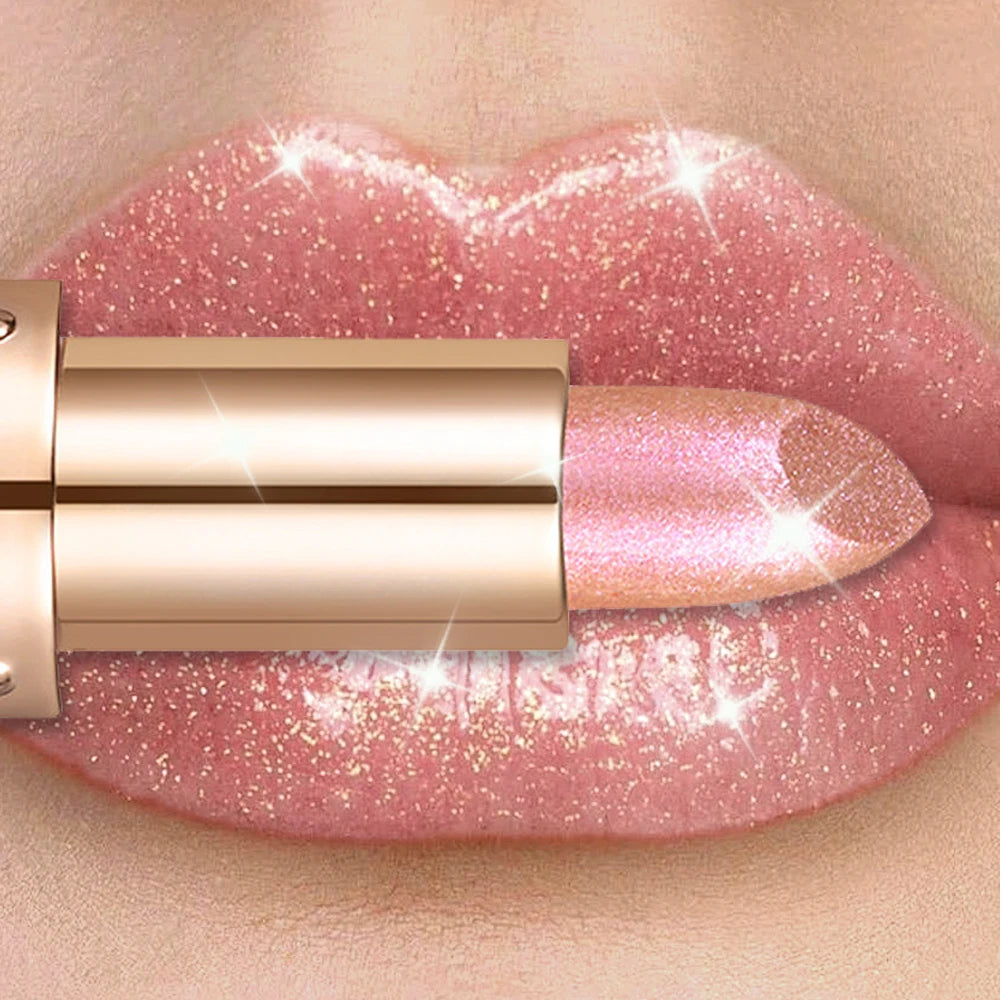 Metallic Violet Chameleon Lipstick Color Changing Matte Glitter Diamond Waterproof