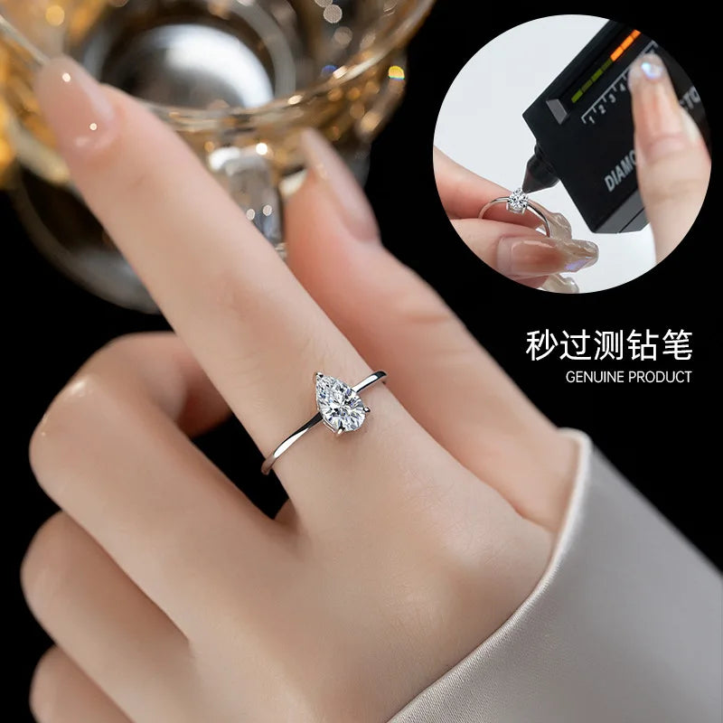 0.5-2.0 Carat Emerald Cut Moissanite Ring S925