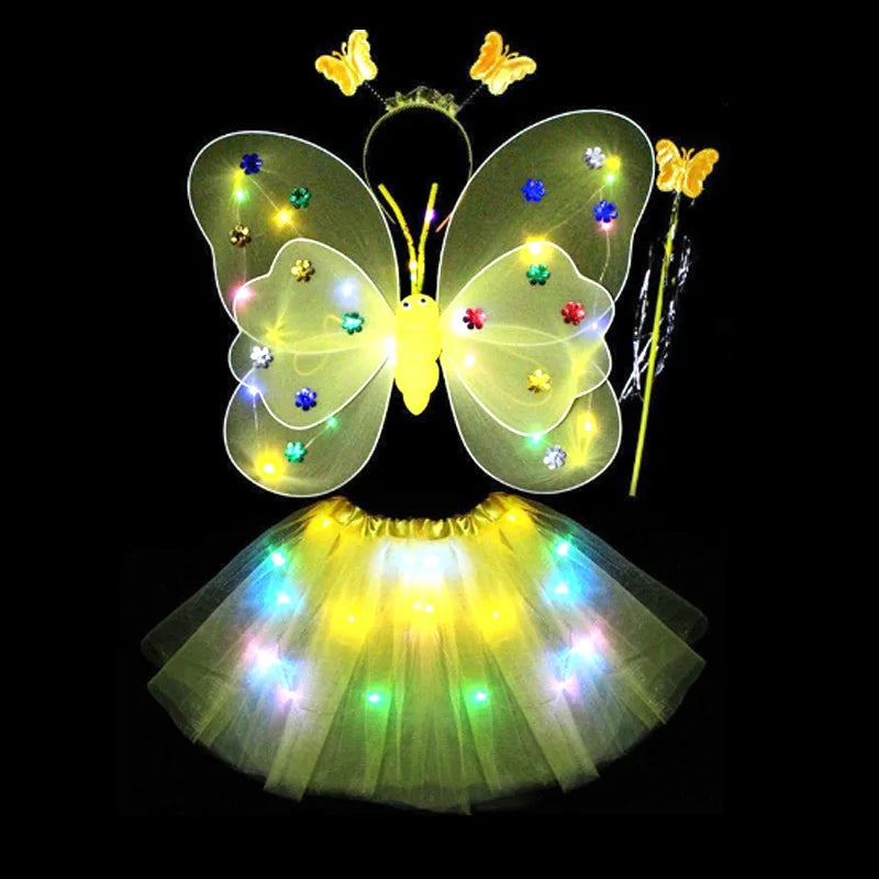 Luminous Butterfly Fairy Wings Flashing Butterfly Skirt Suit