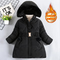 4 5 6 8 10 Years Winter Girls Coat Keep Warm Thicken Kids Jacket Hooded Zipper