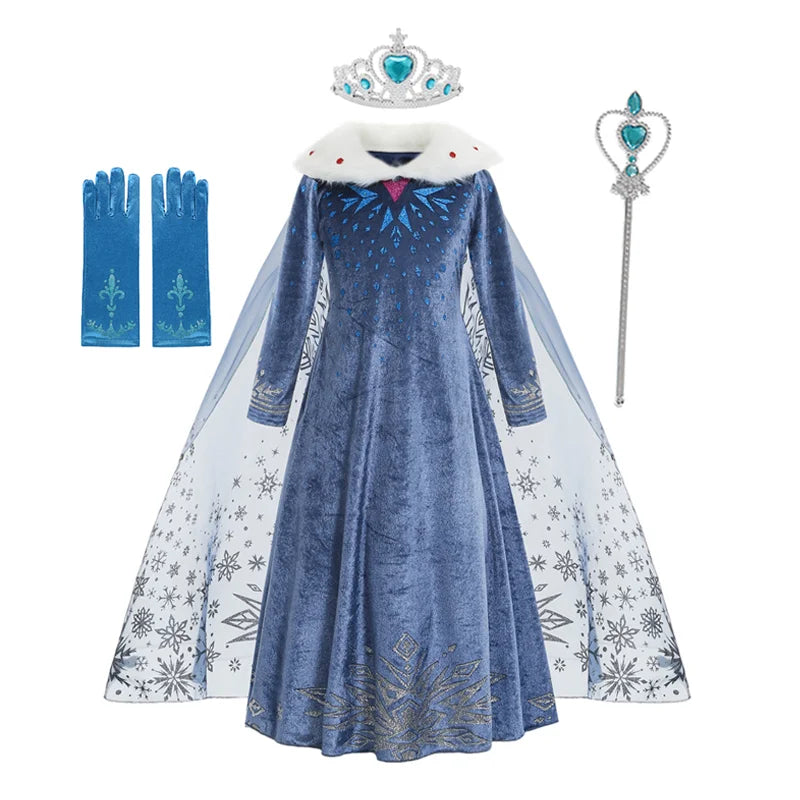 Elsa Dress for Girl Princess Birthday Party Winter Costume