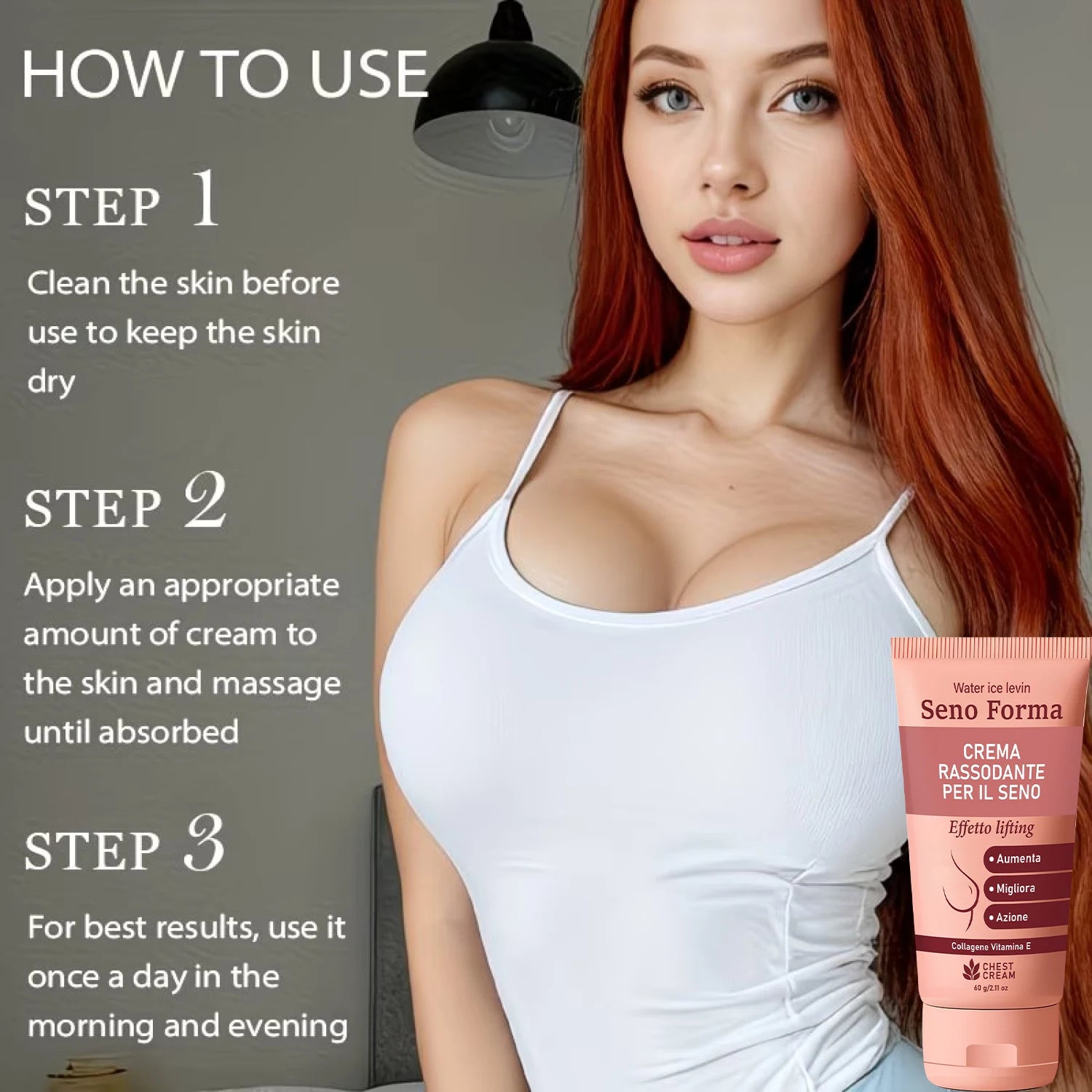 Collagen & Vitamin E Bust Firming Cream - Moisturizing to Improve Skin Tone & Elasticity