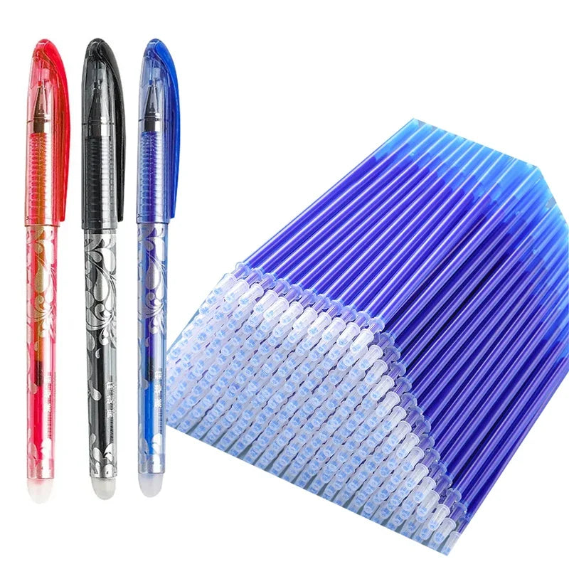 52Pcs/Set Gel Pen Erasable Refill Rod Erasable Pens 0.5mm