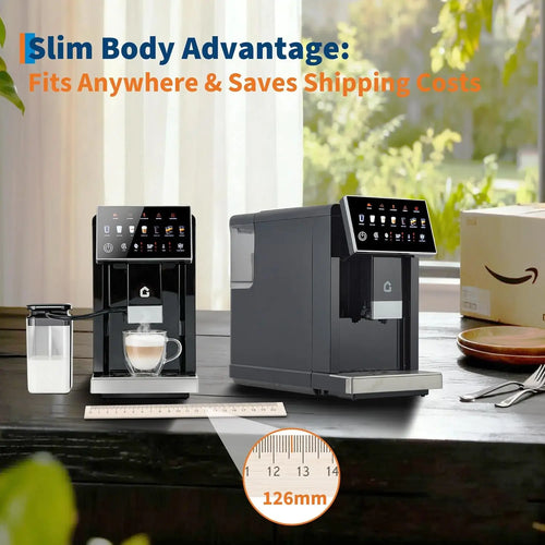 3rd-Gen Espresso Coffee Maker with Milk Frother - Removable Brewer & Grinder.