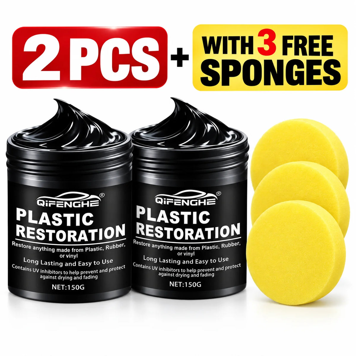 Car Plastic Restorer Polish Paste 150g - Tire, Interior & Bumper Shine & Protection