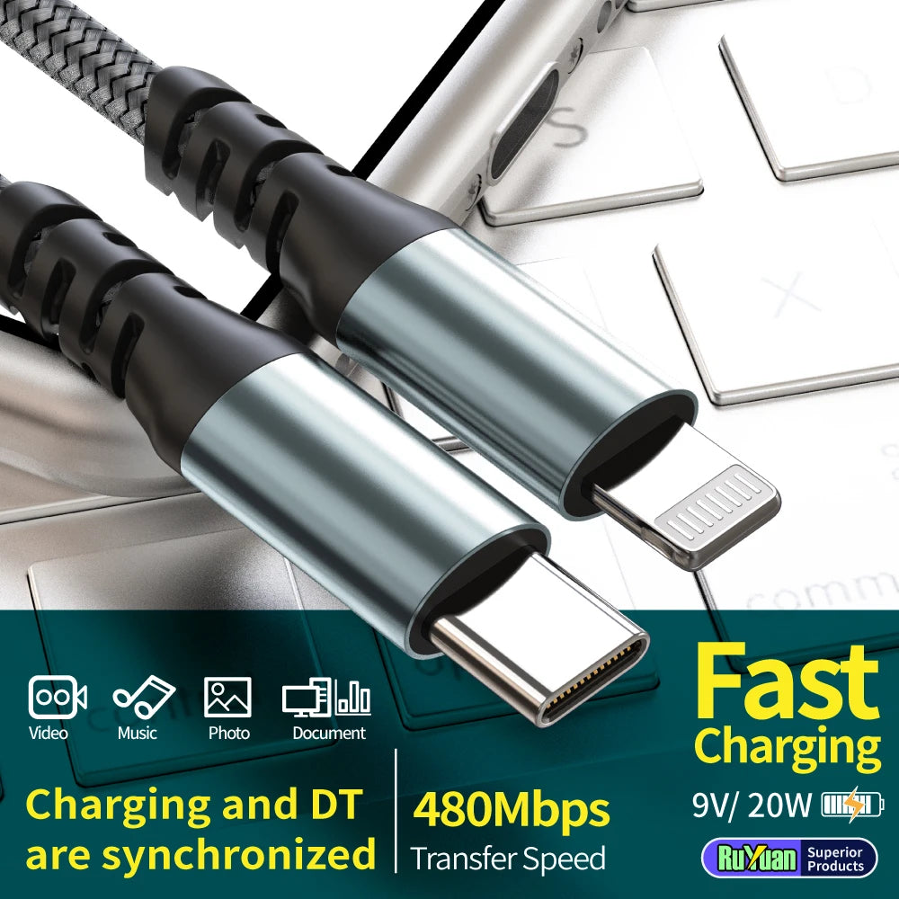 MFi Certified USB C to Lightning Cable 20W