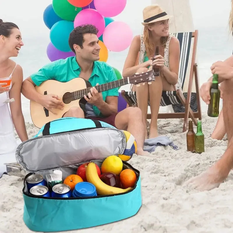 LUSQI Insulated Beach Bag For Women Large Waterproof Tote With Mesh & Transparent Double-Layer For Swimming Picnic Shopping
