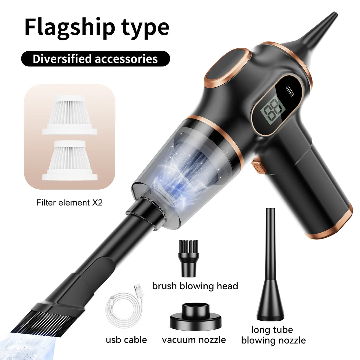 NEW ABS Wireless Car Vacuum Cleaner Home Appliance Sofa Office High-Power