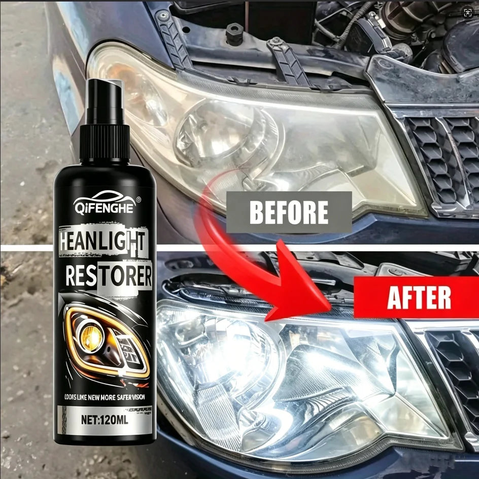 Car Headlight Restorer Spray, Effective Repair for Yellowing Oxidation