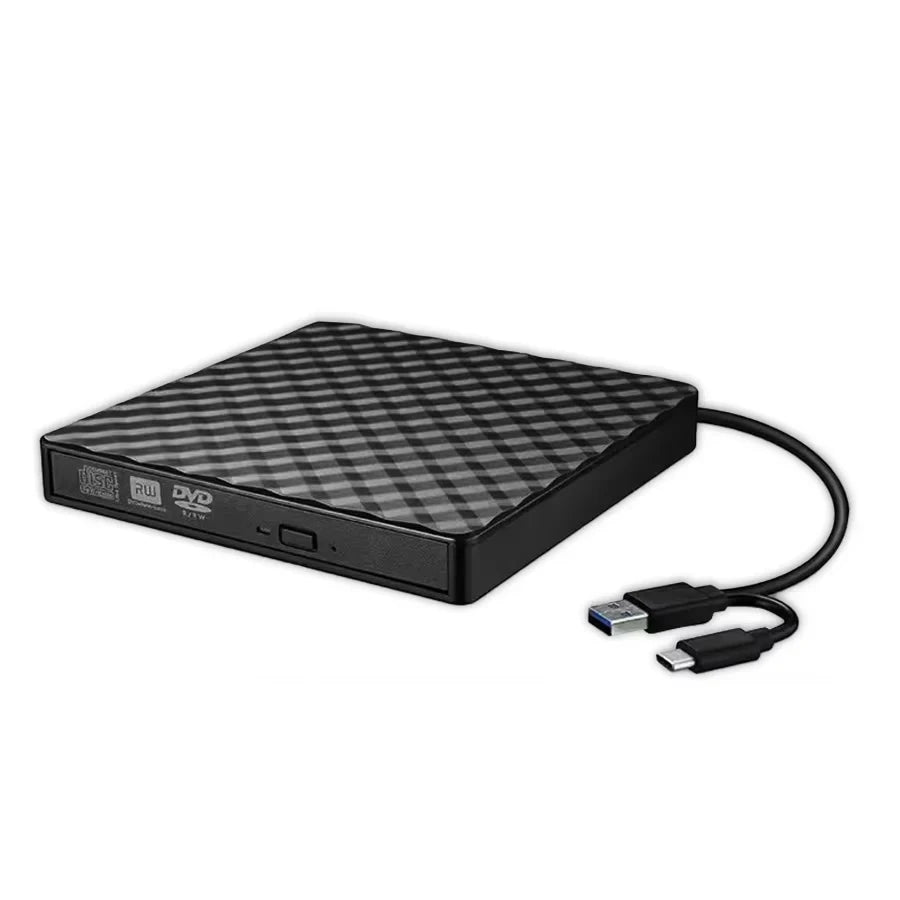 2 in 1 USB 3.0 Type C External DVD RW ROM CD Player Writer Reader Optical Drives for Laptop Desktop Computer Portable DVD Burner