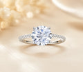 Women’s 2CT Round‑Cut CZ Promise Engagement Ring, 18K White Gold Plated Solitaire