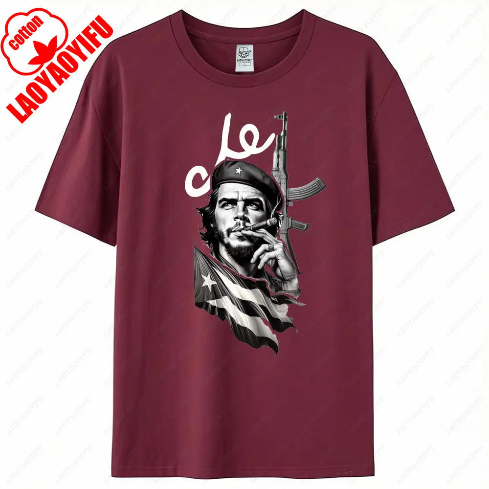 Che Guevara Shirt Rebel Cuban Shirt Guerrilla Revolution TShirt Casual Short Sleeve Men High Quality Tee Cotton Loose Tops