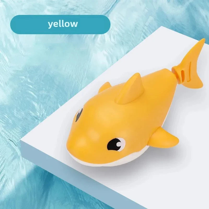 Baby Summer Cartoon Shark Water Play Toy with Wind Up Chain Outdoor Beach Swimming Clockwork Toys Baby Bathroom Toy for Children