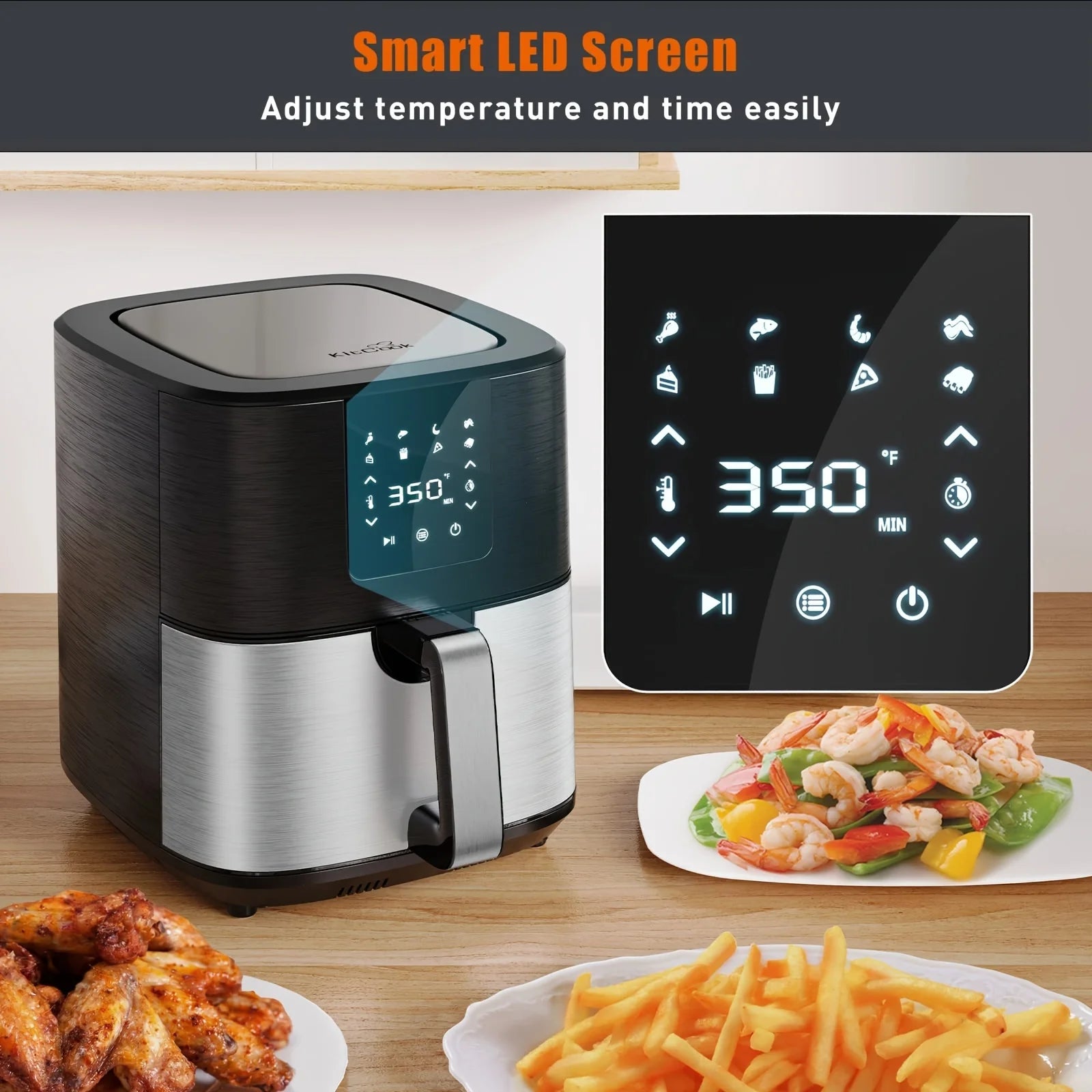 KitCook Large Air Fryer, 1500W 7QT AirFryer Cooker,
