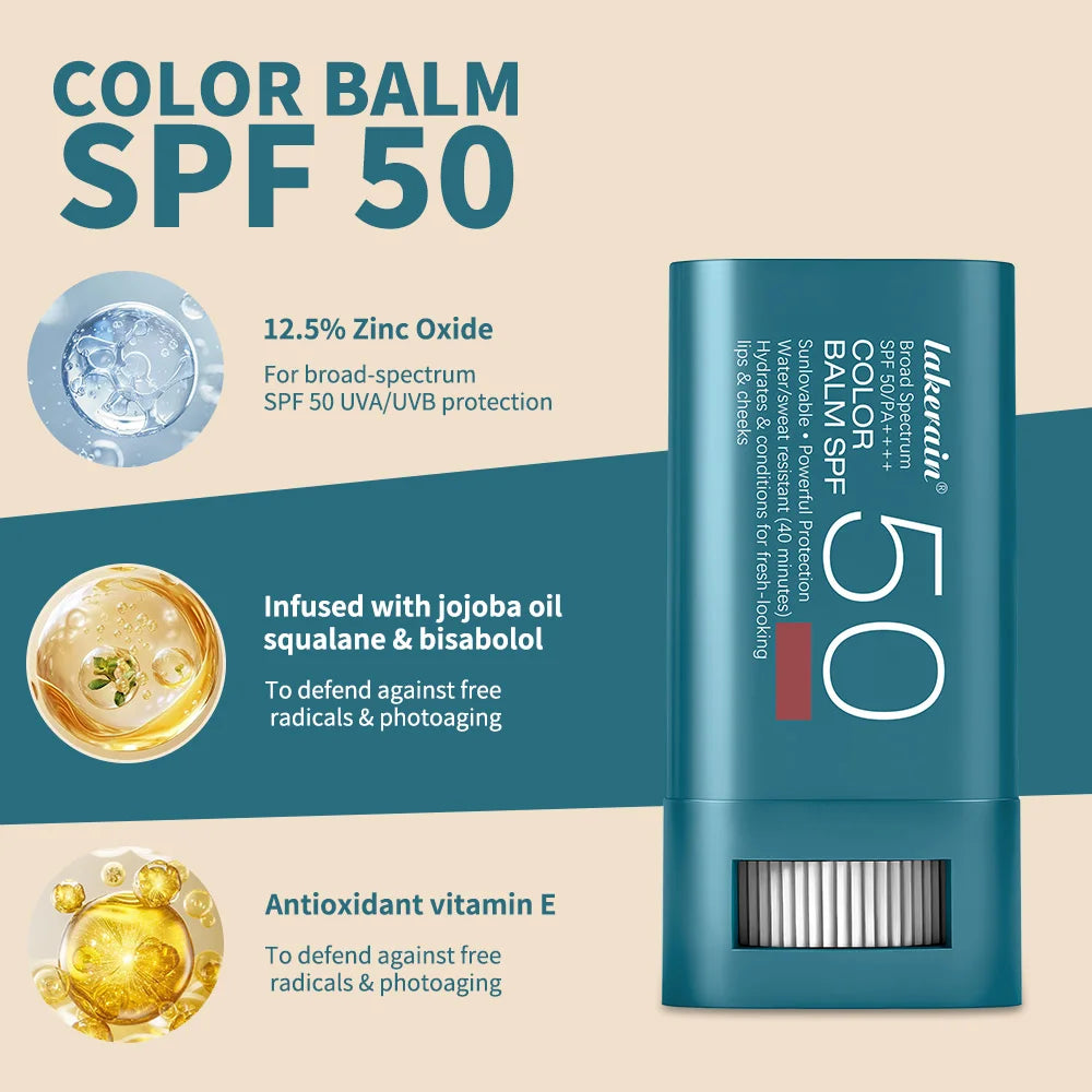 8 Color Balm SPF 50 Mineral Sun Lip & Cheek Tint Hydrating Water Resistant Long Lasting Buildable Blush Natural Makeup