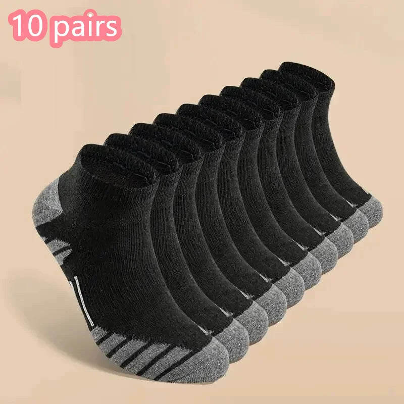 1/10/20 Pairs Ankle Athletic Running Socks Cushioned Cotton Breathable Low Cut Sports Tab Socks For Men And Women