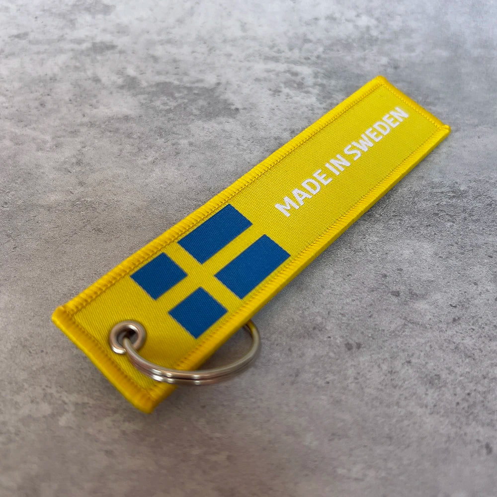 1 Pc Sale Both Sided Embroidery Made In UK SWEDEN KOREA RUSSIA Flag Luggage Bag Tag KeyChain Motorcycle Key accessory
