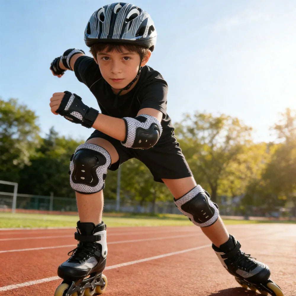 Kids Bike Helmet, Toddler Helmet for Youth Adult, Knee Pad Elbow Pad Wrist Guard Protective Gear Set for Bike