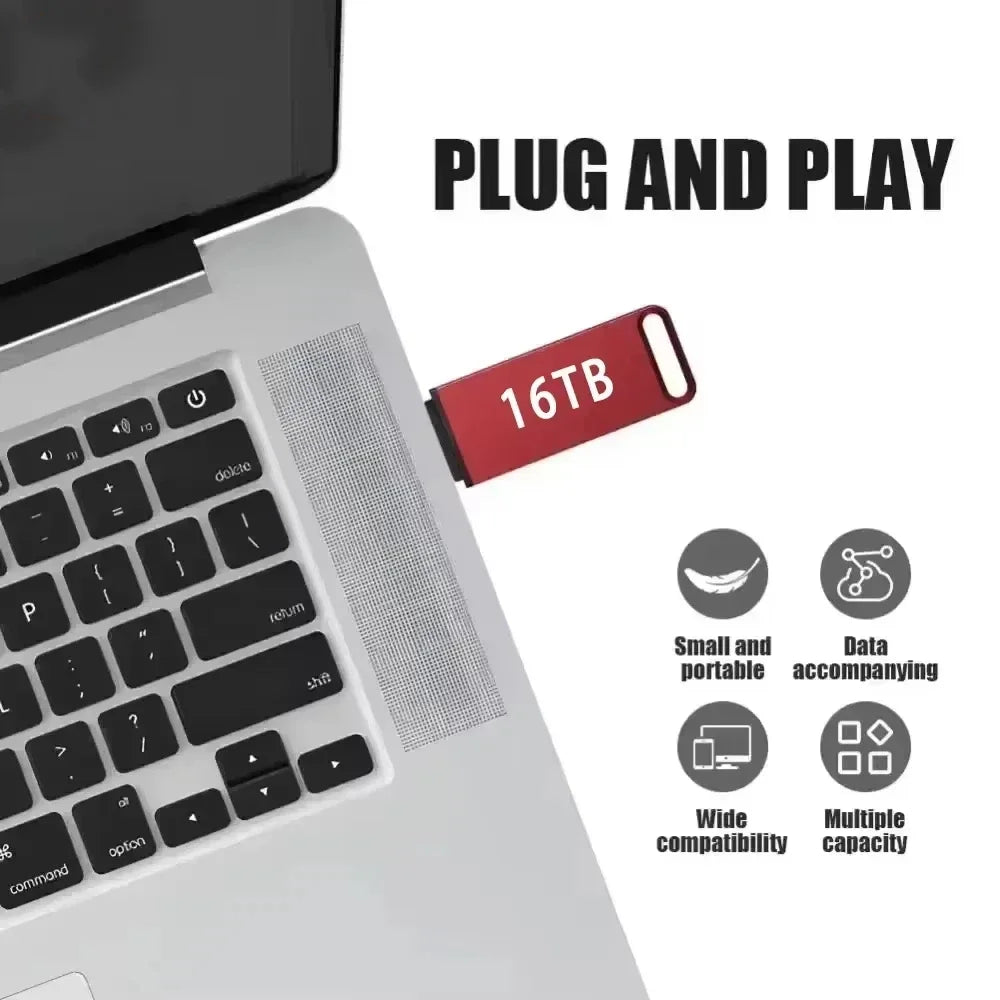 64TB Flash Drive Metal High-Speed Wireless Bluetooth Transmitter USB 16TB 2TB Car Stereo Music Audio Receiver Bluetooth Adapter