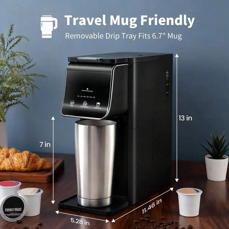 2-In-1 Coffee Maker - Capsule & Ground Compatible With Reusable Filter,