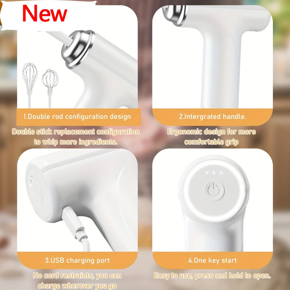 Rechargeable Wireless Handheld Electric Egg Beater Small Home Baking
