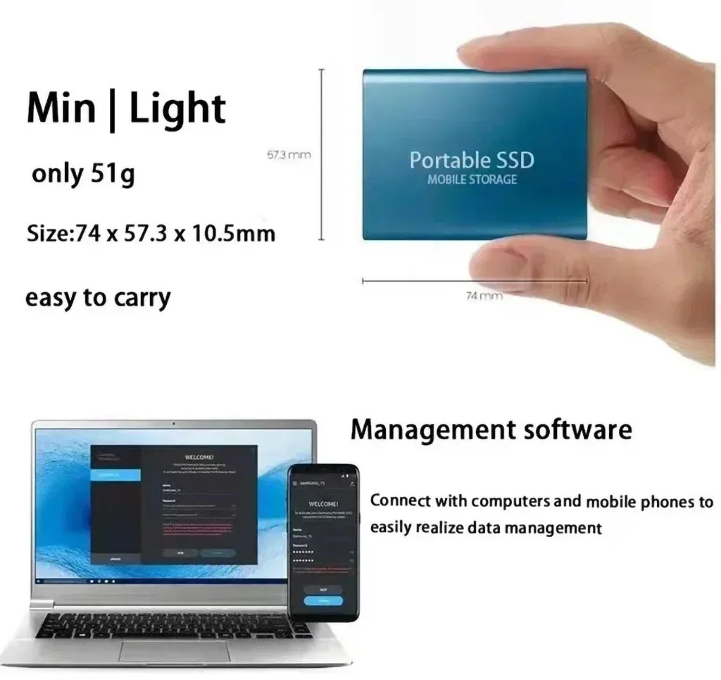 OEM Original T5 Portable Large Capacity External Hard Drive High Speed