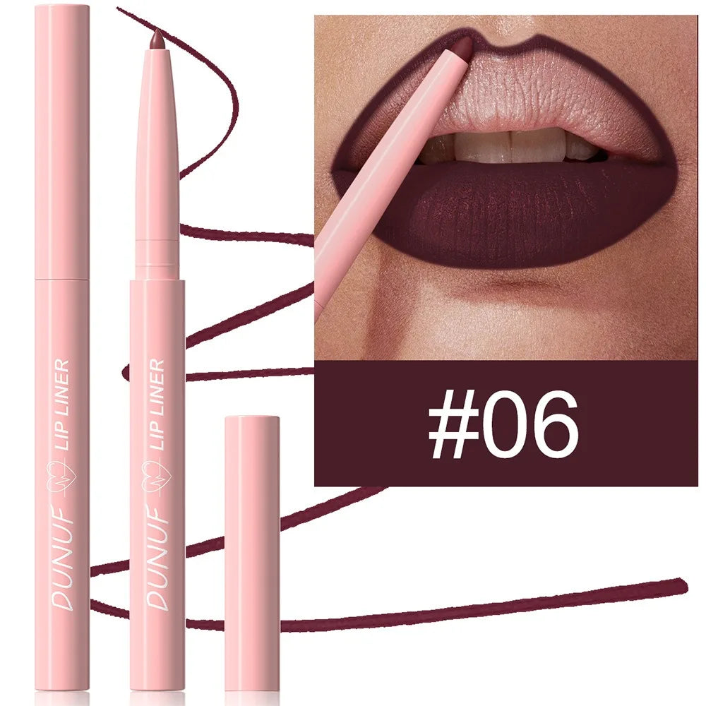 Multi Color Matte Lip Liner Crayon, Velvet Waterproof Lip Pencil