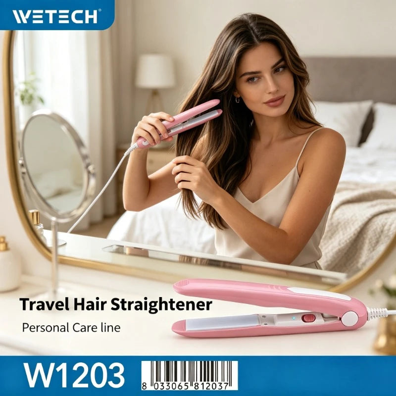 360° Swivel Power Cord Hair Straightener Flat Iron, 160‑220°C Adjustable Temperature
