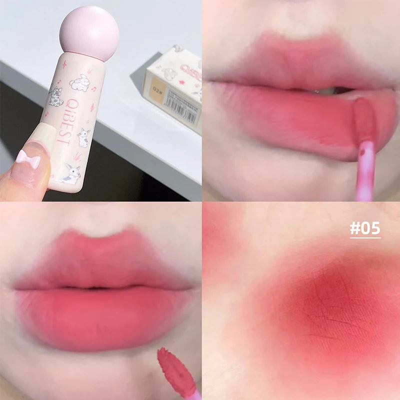 QIBEST Nude Matte Lip Mud Waterproof Non-stick Liquid Lipstick
