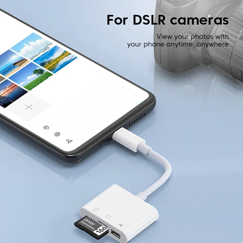 3 in 1 Type C Card Reader Adapter OTG TF SD Card Reader