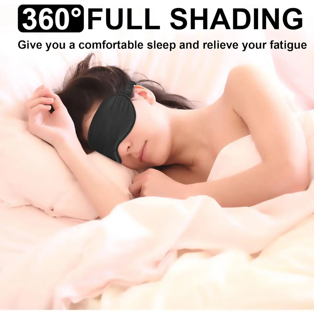 2-Pack Silk Sleep Mask - Elastic Blackout Eye Mask & Blindfold for Full Night'S Sleep, Light Blocking, Adjustable Strap
