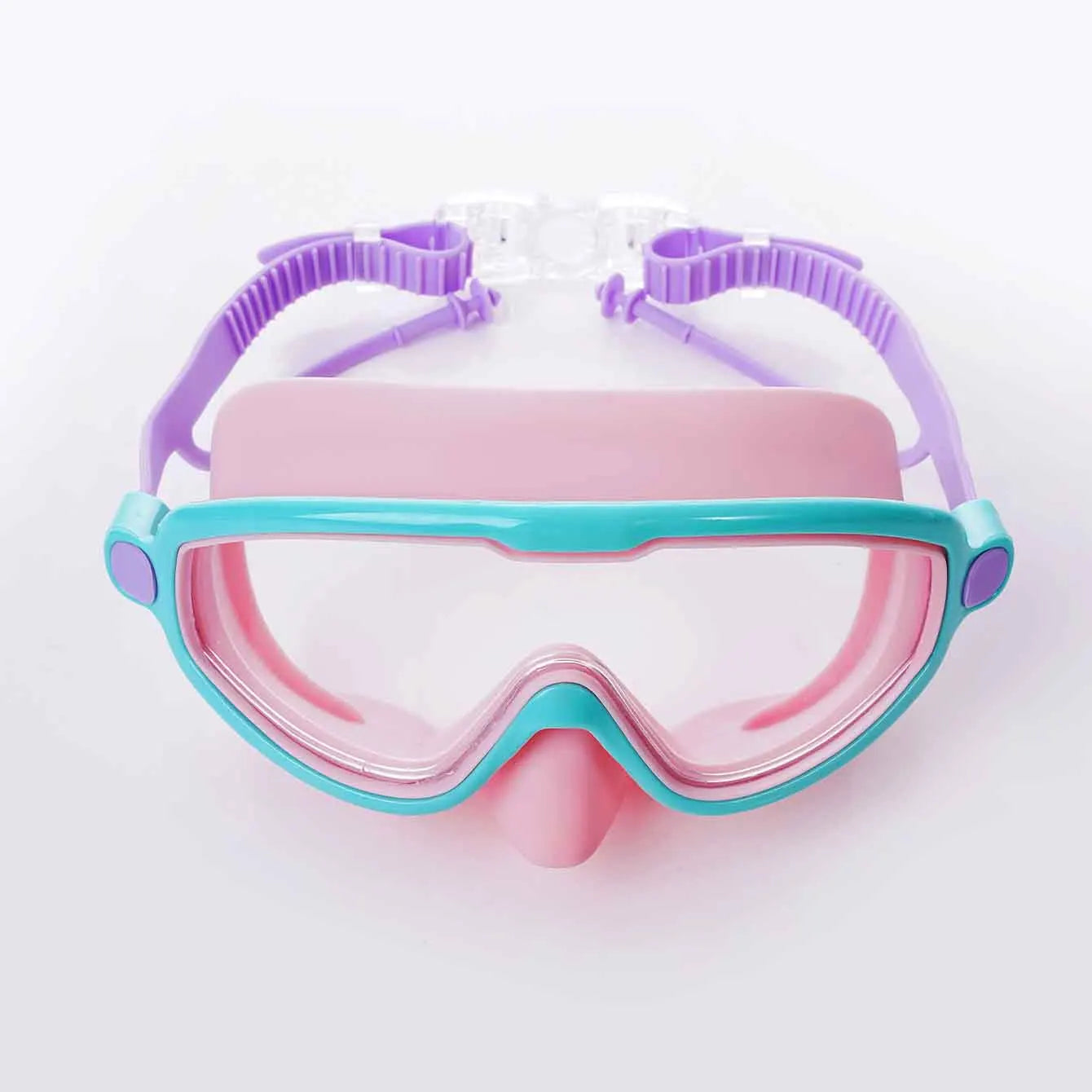 1PC Swim Goggles with Nose Cover, Wide View Anti-Fog UV Protection Swimming Mask