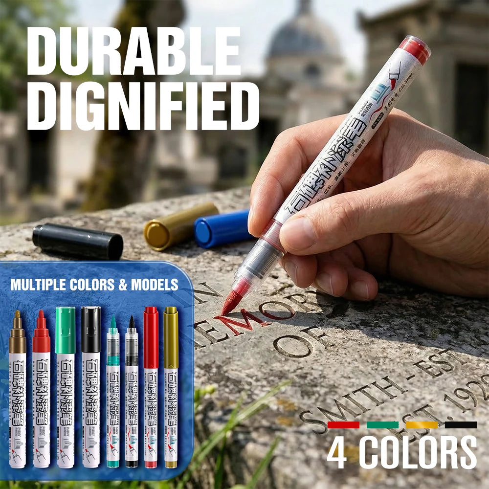 4 Colors Tombstone Marker Pen Professional Inscription Repair