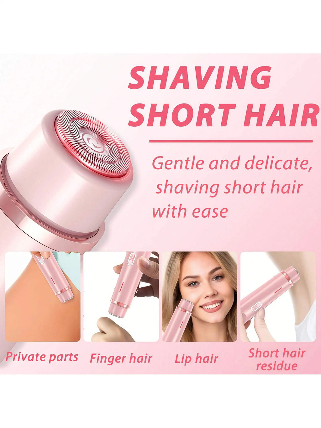 Women's Bikini Trimmer, Women's Electric Shaver, Replaceable Heads, Facial and Intimate