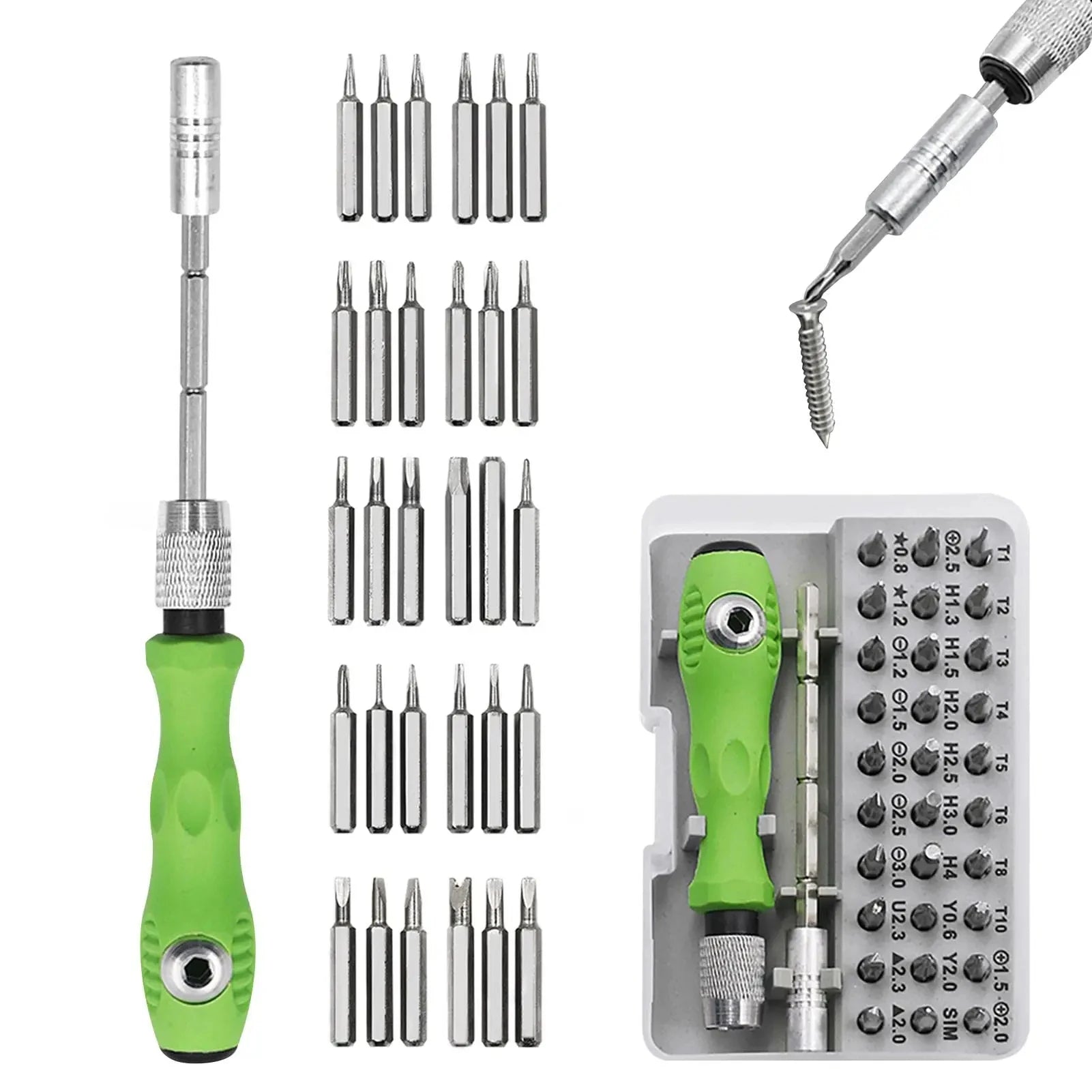32 in 1 Multifunctional Screwdriver Set with 30 PCS Torx Phillips Magnetic Screw Driver Bits Hand Repair Tool for Phone Watch PC