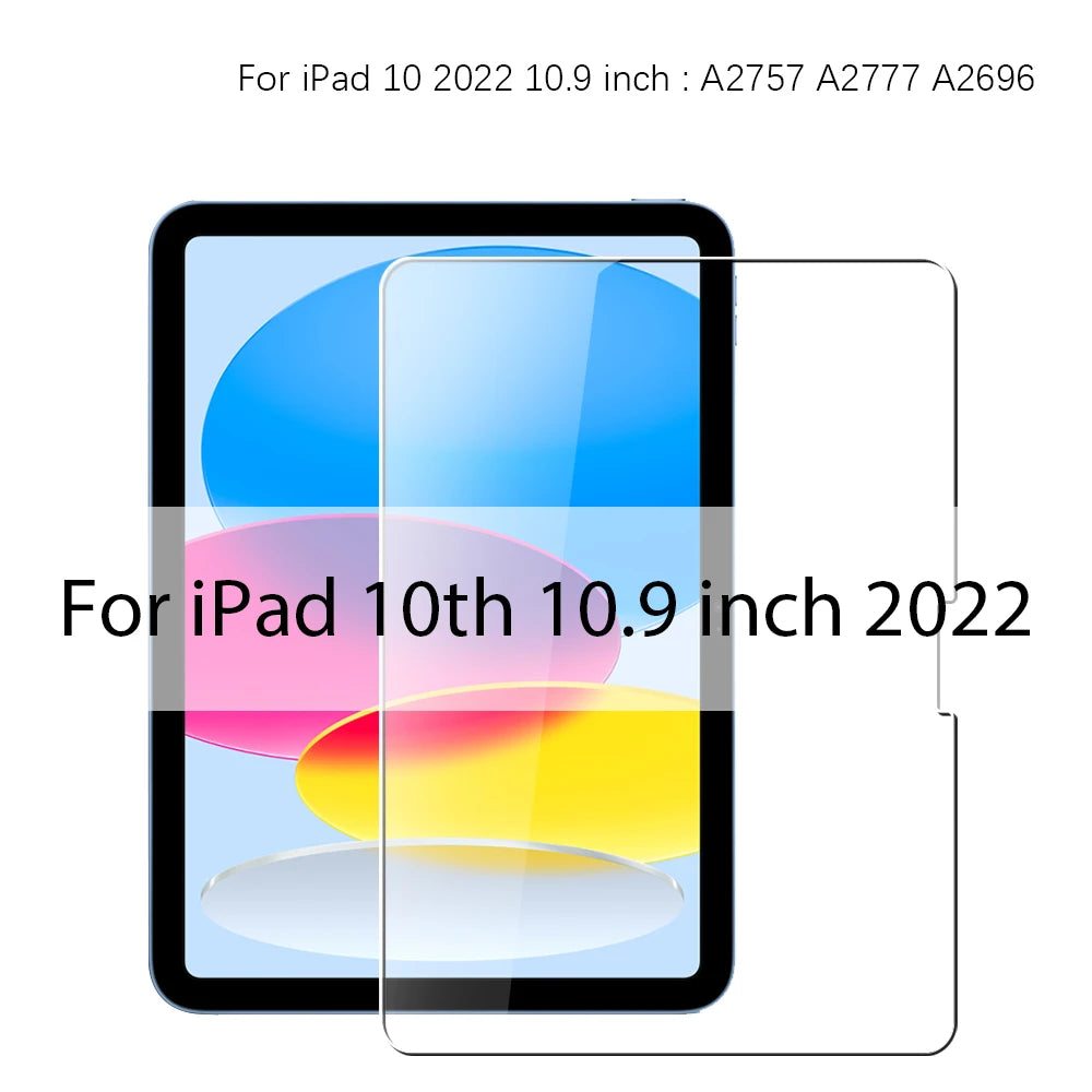Tempered Glass Screen Protector For iPad A16 Air 13 11 5 4 M3 2025 10th Generation For iPad Pro 12.9 M4 M2 9th 7th Mini 6 7 Film